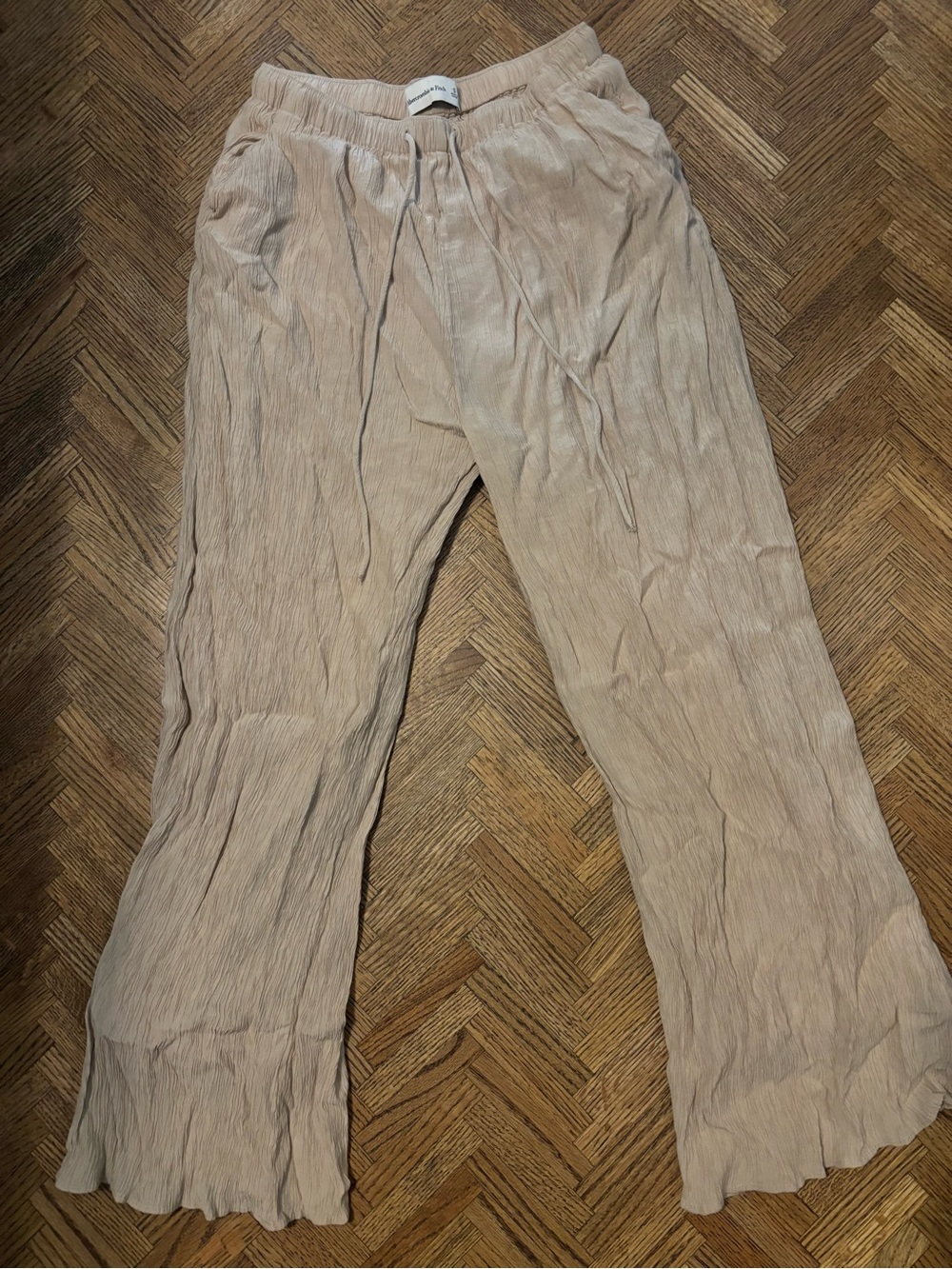 Abercrombie & Fitch Light Beige wide leg pants